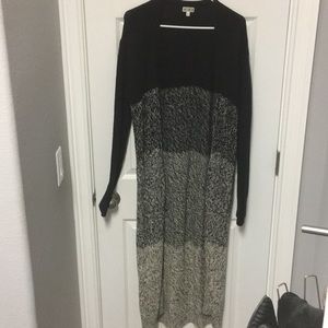 EUC color block knit duster